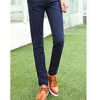 mens mid rise inelastic chinos pants simple straight pure color solid