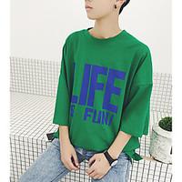 mens casual street chic summer t shirt letter round neck short sleeve  ...