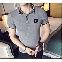 Men\'s Casual Simple Summer Polo, Solid Shirt Collar Short Sleeve Cotton