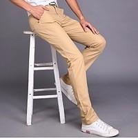 mens low rise micro elastic chinos pants street chic loose solid