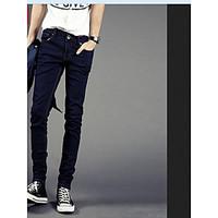 Men\'s Low Rise Micro-elastic Chinos Pants, Street chic Slim Solid