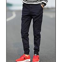 mens mid rise micro elastic sweatpants pants simple slim solid