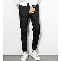 mens mid rise inelastic jeans pants simple straight slim solid