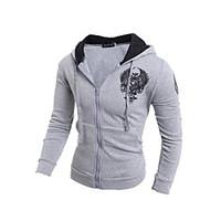 mens casualdaily hoodie leopard hooded strenchy cotton long sleeve spr ...