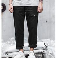 mens mid rise inelastic chinos pants simple loose solid