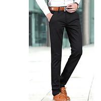 mens mid rise strenchy chinos pants street chic slim solid