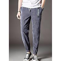 mens mid rise micro elastic chinos pants street chic simple loose soli ...