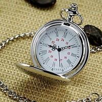 Men\'s Mirror Round Roman numeral Dial Vintage Quartz Analog Pocket Watch Cool Watch Unique Watch Fashion Watch