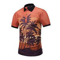 Men\'s Casual/Daily Party/Cocktail Club Street chic Active Punk Gothic Summer PoloPrint Shirt Collar Short Sleeve Orange