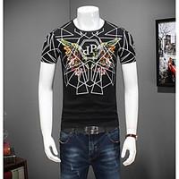 mens other casual vintage street chic t shirt solid print round neck s ...