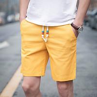 mens mid rise inelastic shorts pants simple loose solid