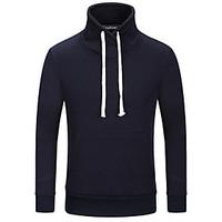 Men\'s Petite Casual/Daily Simple Sweatshirt Color Block Patchwork Round Neck Fleece Lining Micro-elastic Cotton Long Sleeve Spring