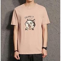 mens daily simple t shirt animal print round neck short sleeve cotton