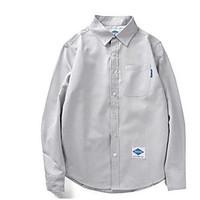 mens daily simple shirt print shirt collar long sleeve polyester