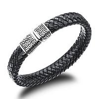 mens fashion jewelry steel vintage bangles leather cuff bracelets casu ...