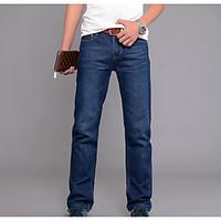 mens mid rise micro elastic jeans pants active straight solid