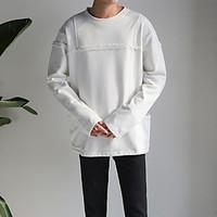 Men\'s Casual/Daily Sports Going out Active Simple Sweatshirt Color Block Round Neck strenchy Cotton Long Sleeve Spring Fall