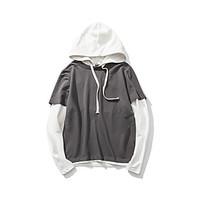 mens casualdaily simple hoodie solid hooded micro elastic cotton long  ...