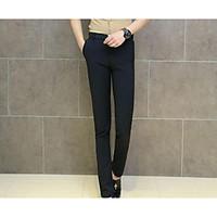 mens mid rise micro elastic business pants simple skinny patchwork sol ...