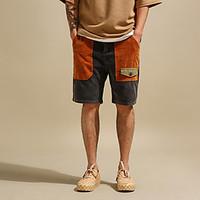 mens mid rise micro elastic shorts pants loose color block