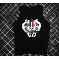 mens casual street chic tank top animal print round neck sleeveless co ...