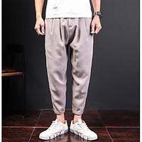 mens mid rise strenchy active pants simple relaxed solid