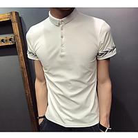 mens casual simple street chic summer shirt solid embroidered shirt co ...