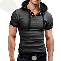 Men\'s Plus Size Gray/Black Polo Shirts, Short Sleeve