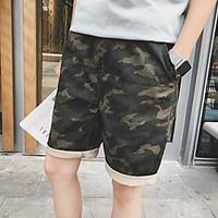 mens mid rise micro elastic chinos pants simple straight camouflage