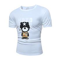 Men\'s Fashion Casual Cute Little Bear Printing Large Size Short Sleeve T Shirt