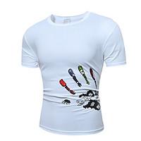 men s fashion casual palm printing large size short sleeved t shirt