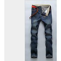 mens mid rise strenchy straight pants street chic simple straight soli ...