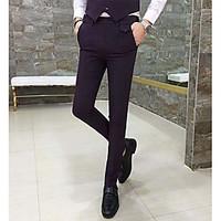 mens mid rise strenchy chinos pants sexy slim solid