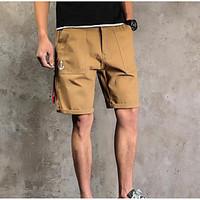 mens mid rise inelastic shorts pants simple loose solid