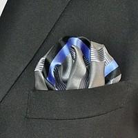 mens pocket square gray stripes 100 silk wedding business