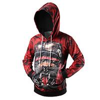 Men\'s Casual/Daily Hoodie Print V Neck Micro-elastic Cotton Long Sleeve