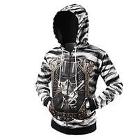 Men\'s Casual/Daily Hoodie Print V Neck Micro-elastic Cotton Long Sleeve