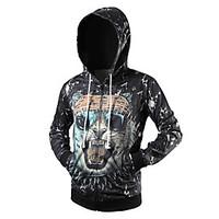 Men\'s Casual/Daily Hoodie Print V Neck Micro-elastic Cotton Long Sleeve