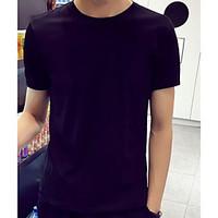 mens dailywear simple summer t shirt solid round neck short sleeve cot ...