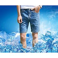 mens mid rise inelastic shorts pants simple straight slim pure color d ...