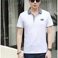 mens dailywear simple summer t shirt solid shirt collar short sleeve c ...