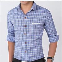 mens dailywear simple summer shirt solid shirt collar long sleeve cott ...