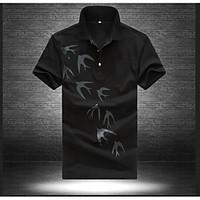Men\'s Daily Simple Summer Shirt, Solid Shirt Collar Short Sleeve Cotton Polyester Medium