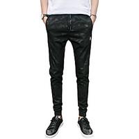 mens mid rise micro elastic chinos pants street chic simple slim camou ...