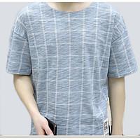 mens casualdaily simple summer t shirt geometric round neck short slee ...