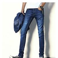 mens low rise strenchy jeans chinos pants street chic slim skinny soli ...