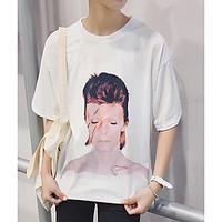 mens casualdaily simple spring summer t shirt print round neck length  ...