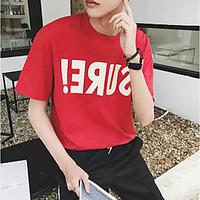 mens casualdaily simple summer t shirt letter round neck short sleeve  ...