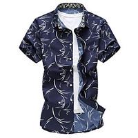 mens daily simple summer shirt print square neck short sleeve others