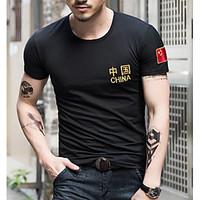 mens casualdaily simple summer t shirt print letter round neck short s ...